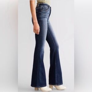 BKE Buckle BKE Billie Slim Fit High Rise Dark Blue Super Flare Jeans